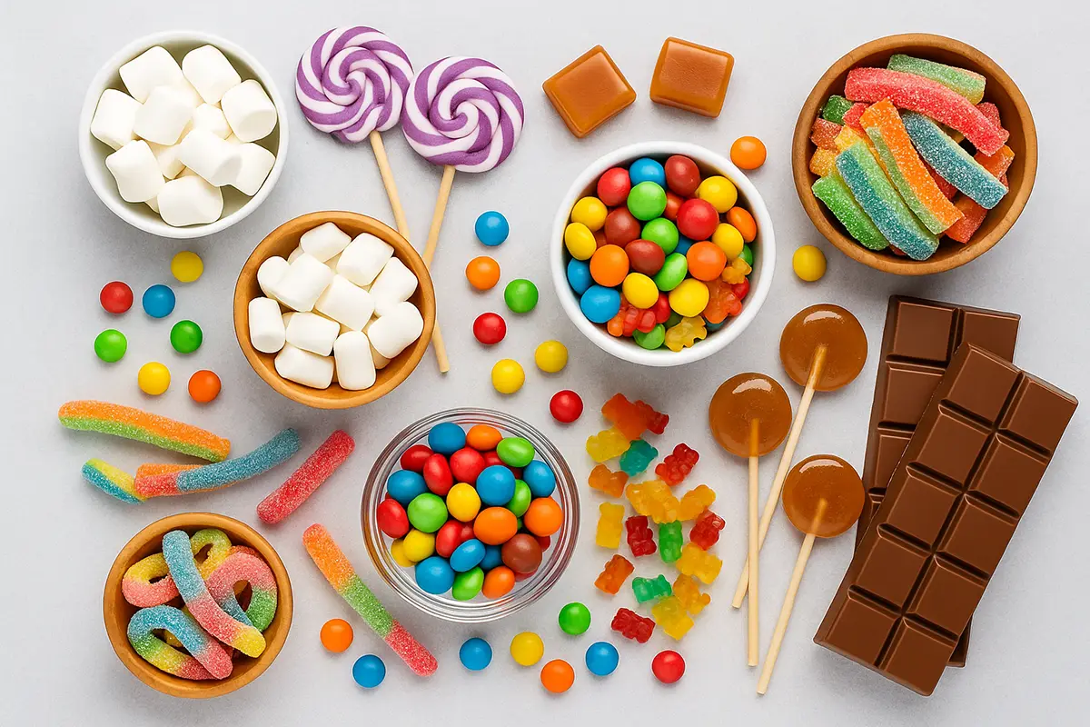 Assorted candies and chocolates